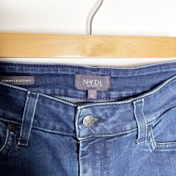 NYDJ Ami High Rise Lift Tuck Skinny Legging Jeans Raw Hem Medium Wash Size 10 - Picture 5 of 7